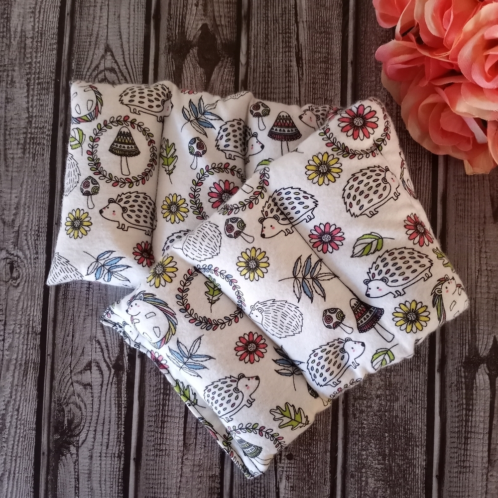 Microwavable Heating Pad Hedgehogs Flowers